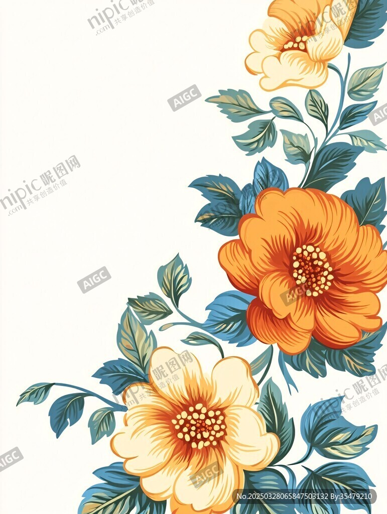 花卉邊角裝飾圖案設(shè)計