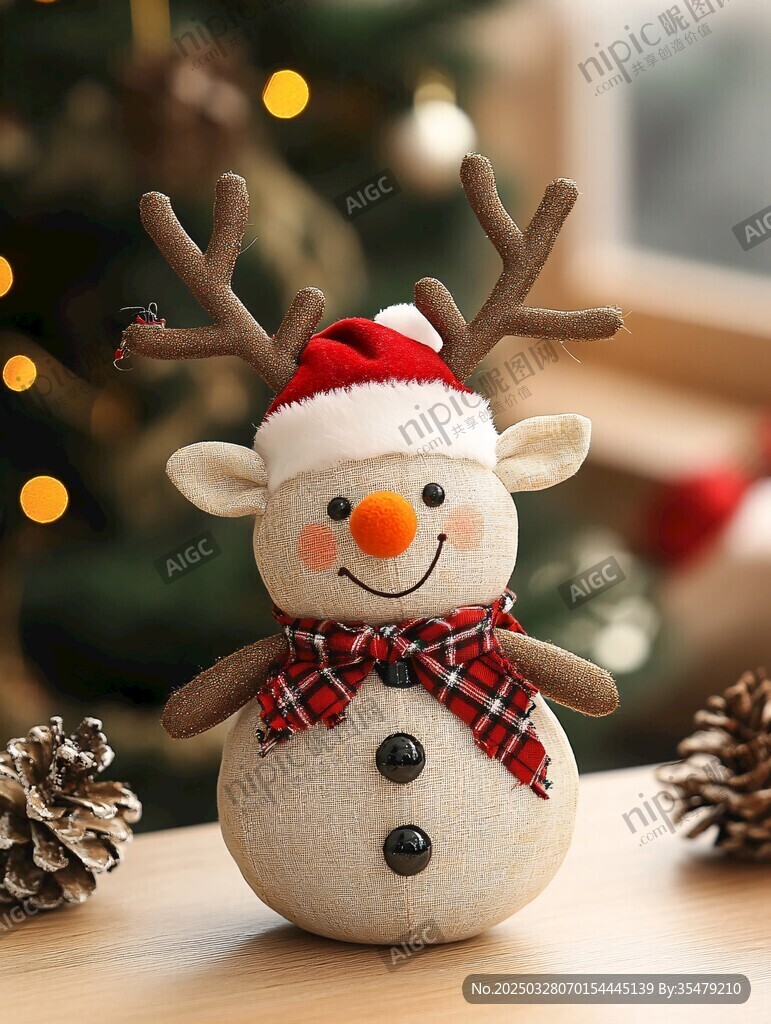 圣誕雪人小鹿玩偶超可愛