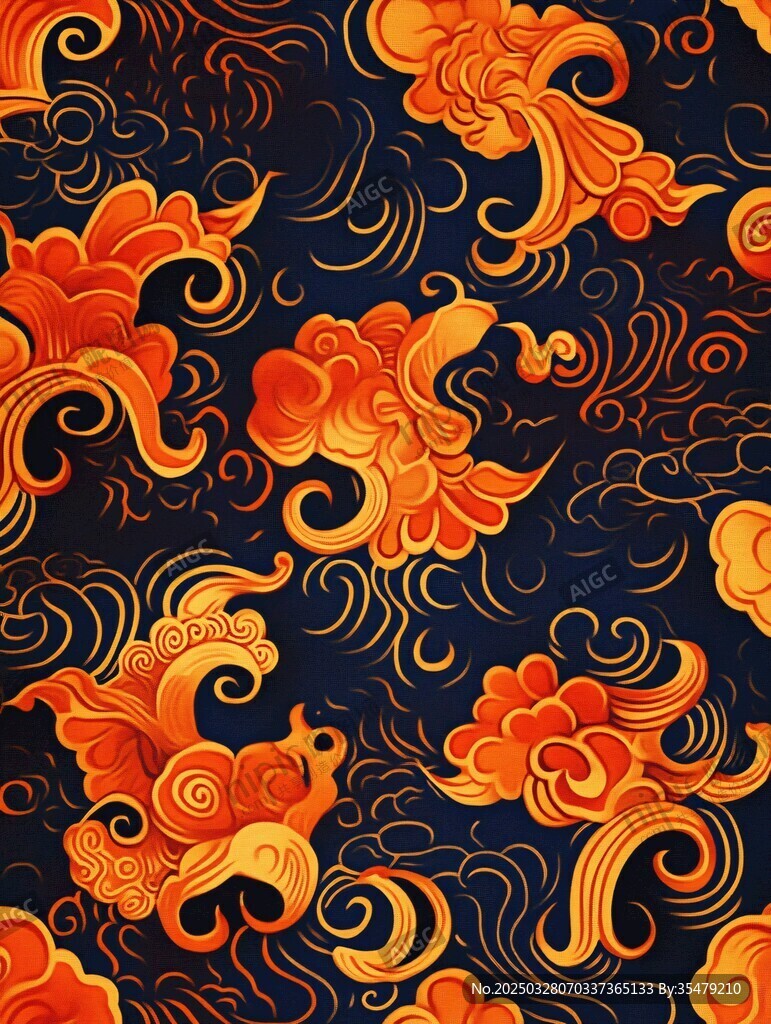 中式傳統(tǒng)云紋祥瑞圖案