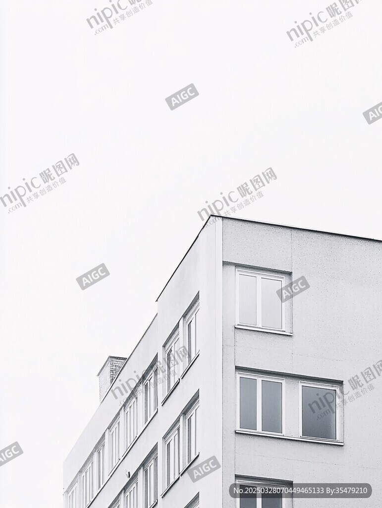 簡約白色建筑一角
