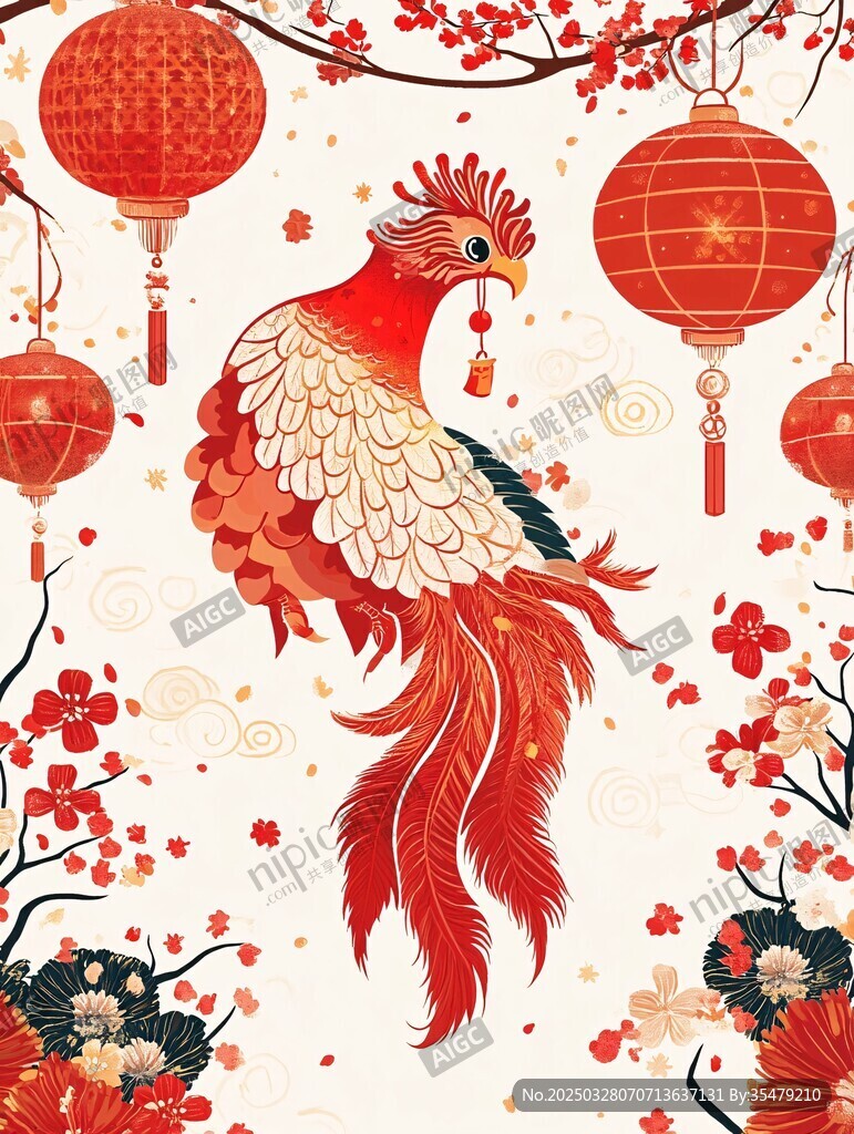 鳳凰賀歲 燈籠繁花添喜慶