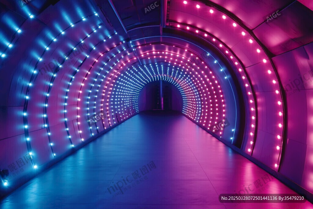夢幻燈光隧道 絢麗視覺體驗