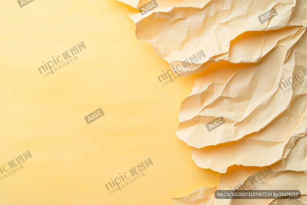 褶皺紙張的溫暖黃色背景