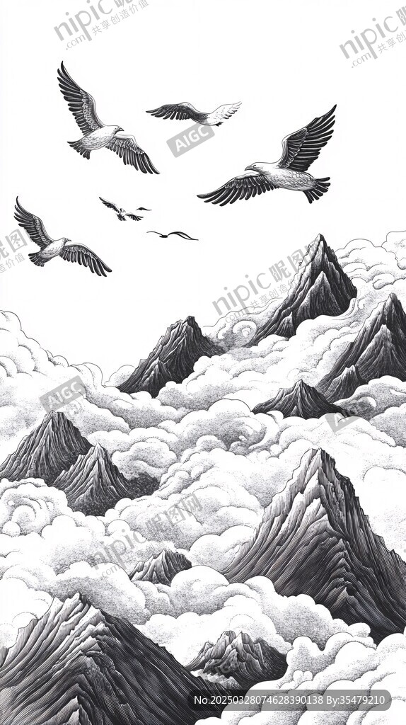 飛鳥越云山 水墨繪奇景