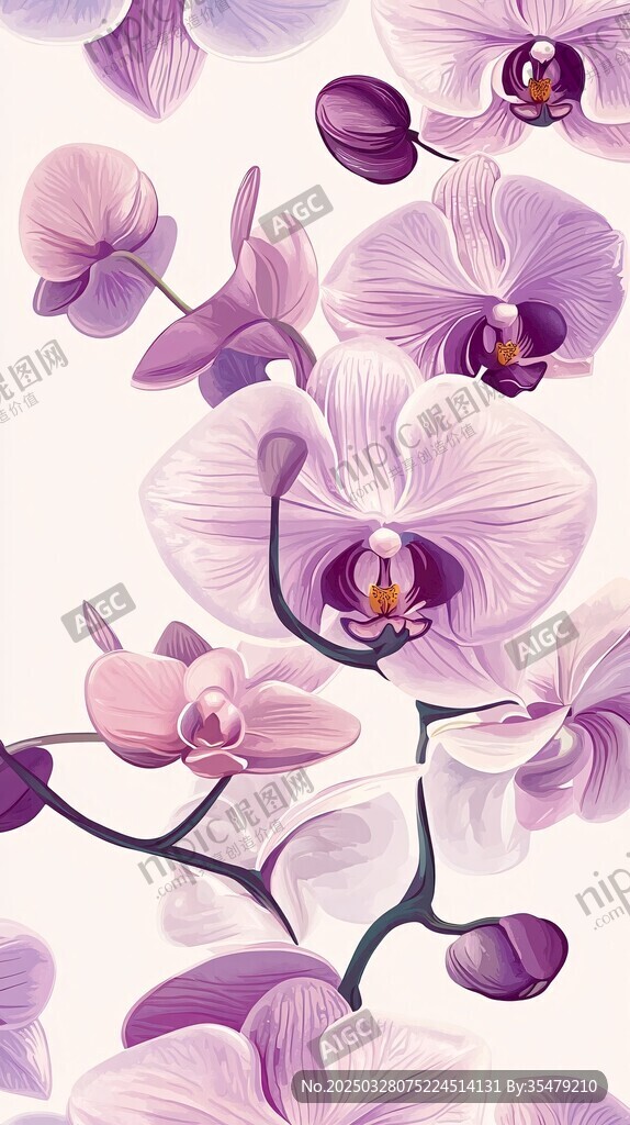 夢幻紫蘭花圖案