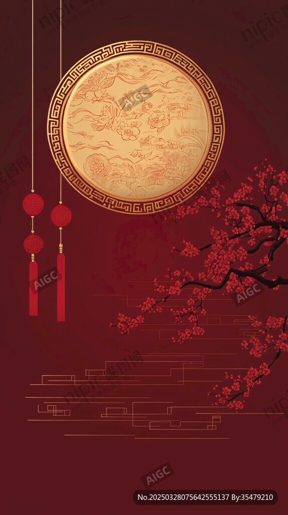 中式傳統元素喜慶背景圖