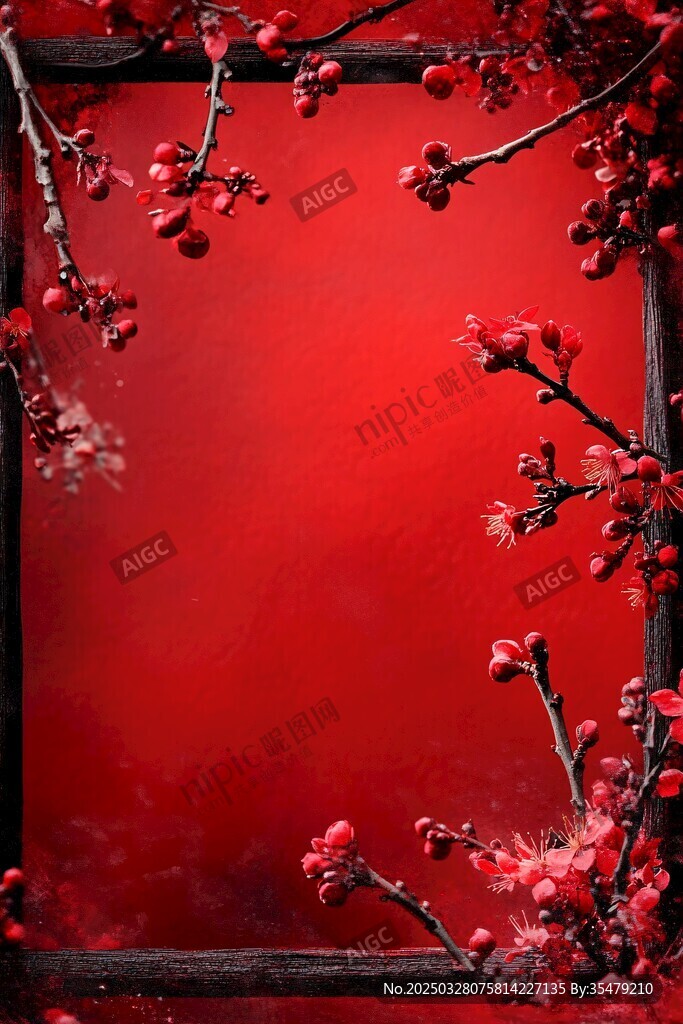 紅墻繁花 中式浪漫景致