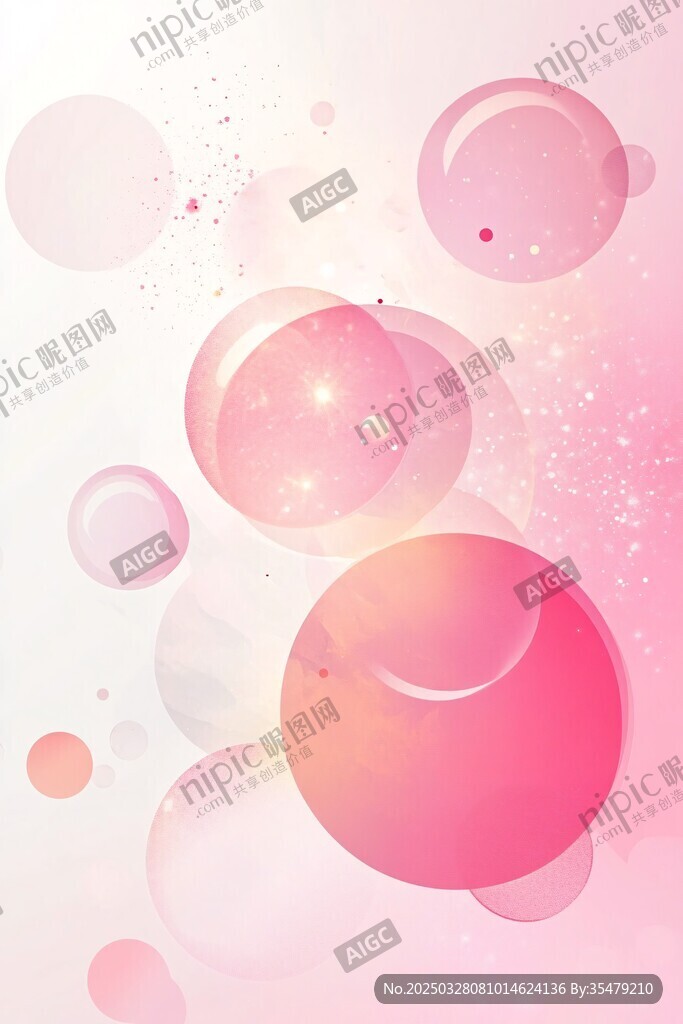 夢幻粉色氣泡背景圖