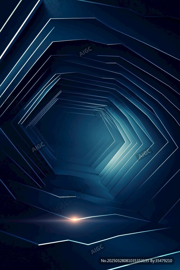 深邃科幻隧道背景圖