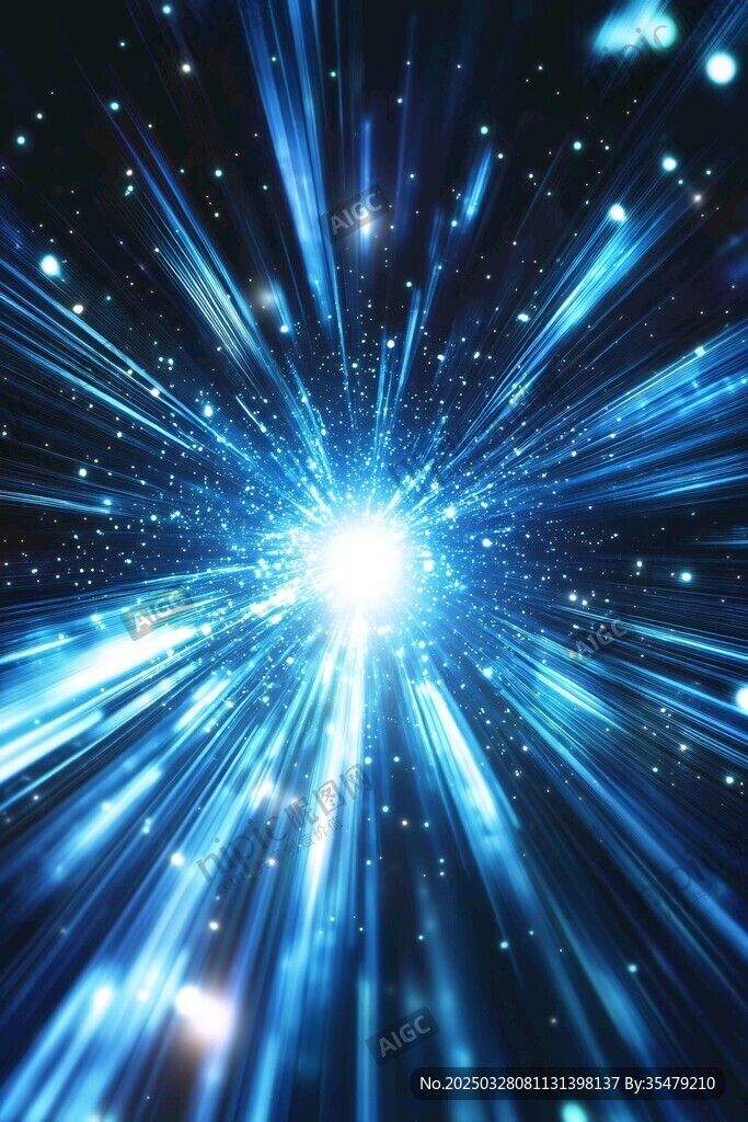 璀璨藍光宇宙能量爆發