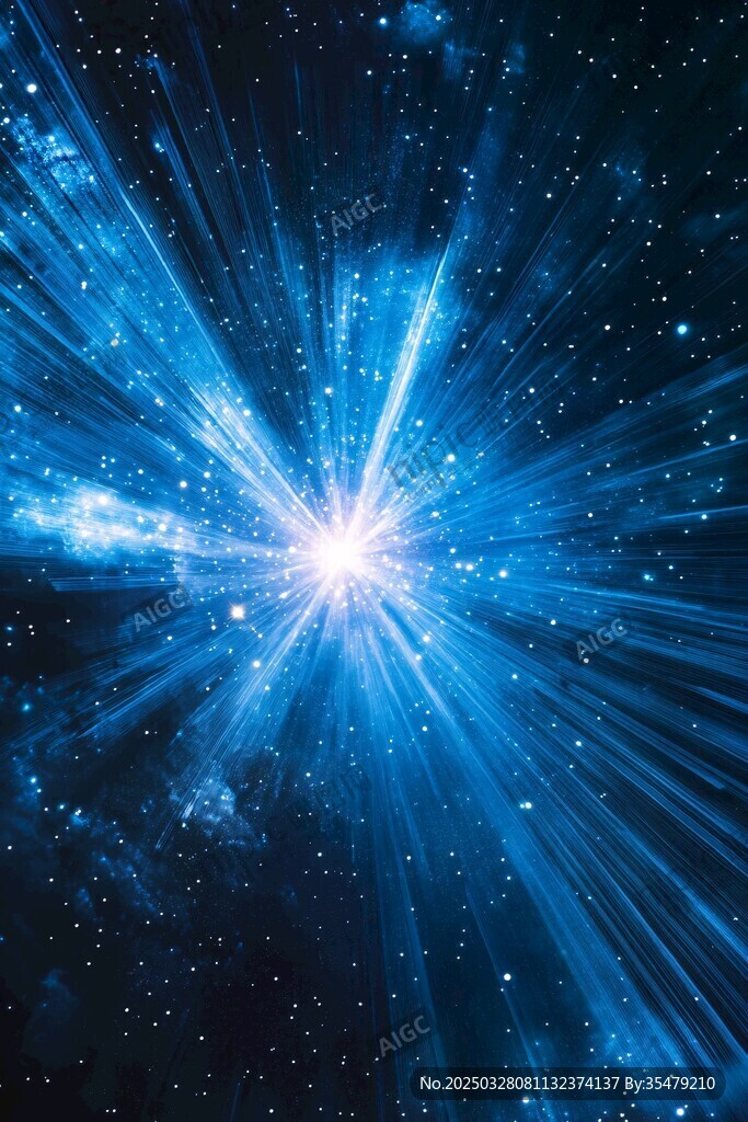 璀璨藍(lán)色宇宙星爆景象
