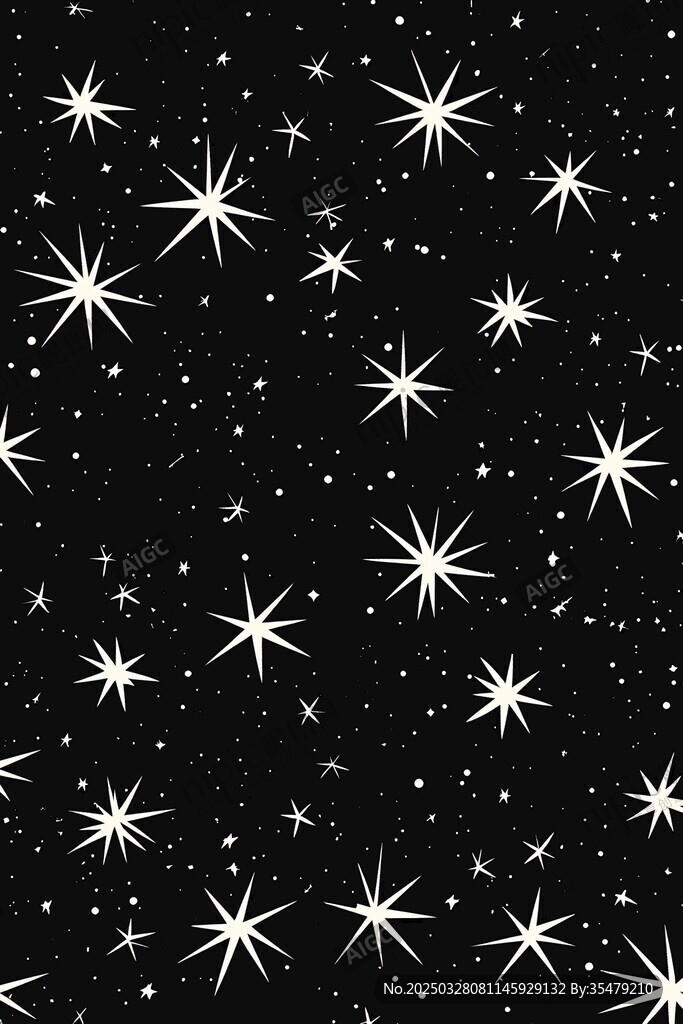 黑色背景的閃耀星星圖案