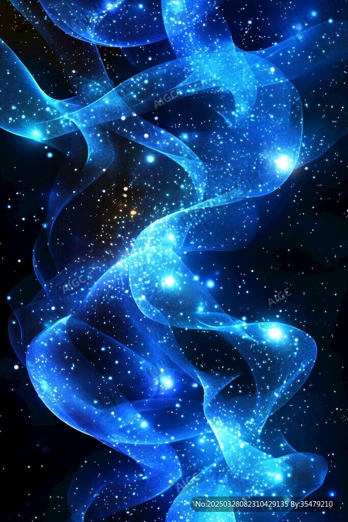 夢幻藍(lán)色星河流光背景