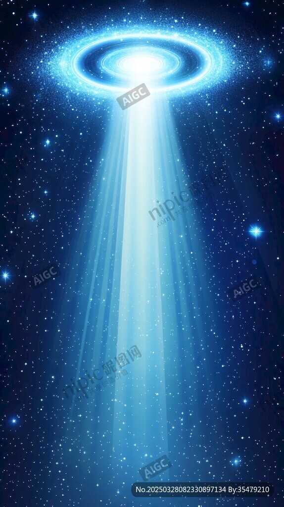 藍(lán)色神秘UFO降臨星空