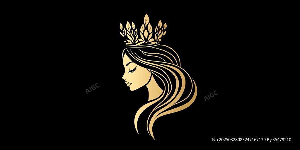 皇冠長(zhǎng)發(fā)女性?xún)?yōu)雅側(cè)影