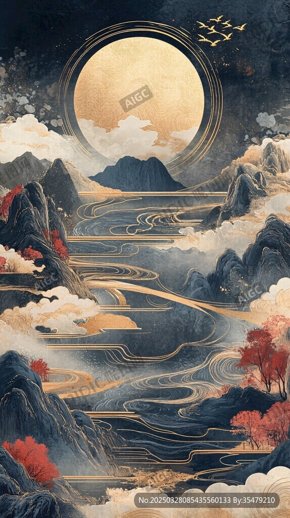 月夜山河圖