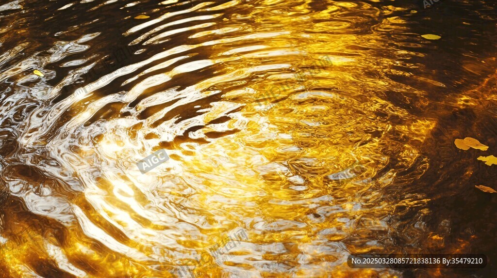金色水波漣漪美景