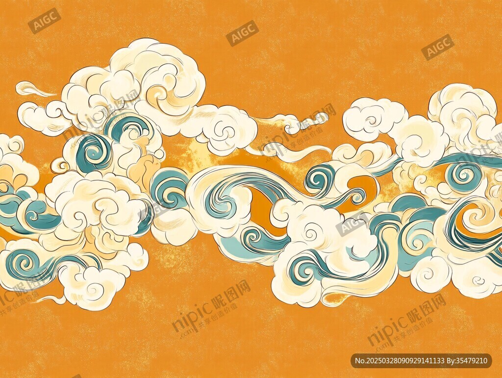 中式古典云紋裝飾圖案