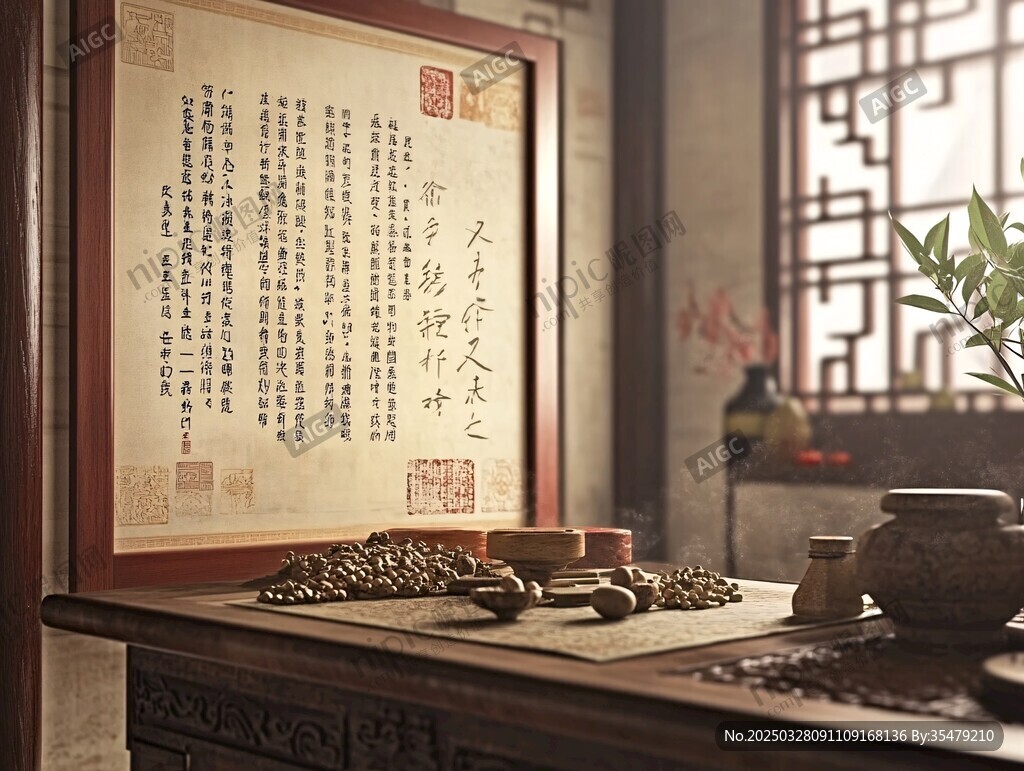 中式書(shū)房古韻文房陳設(shè)