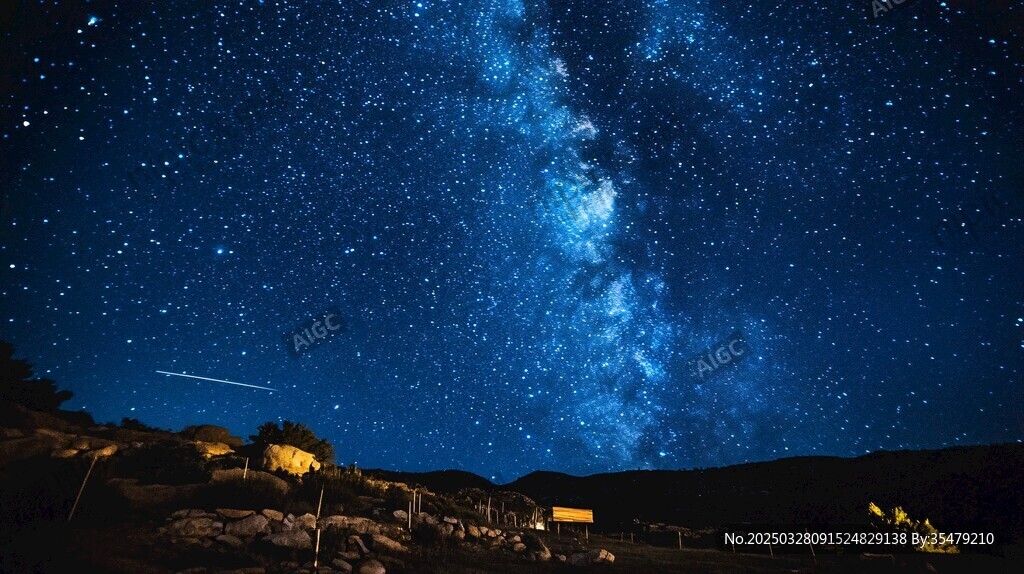璀璨星空下的靜謐山村