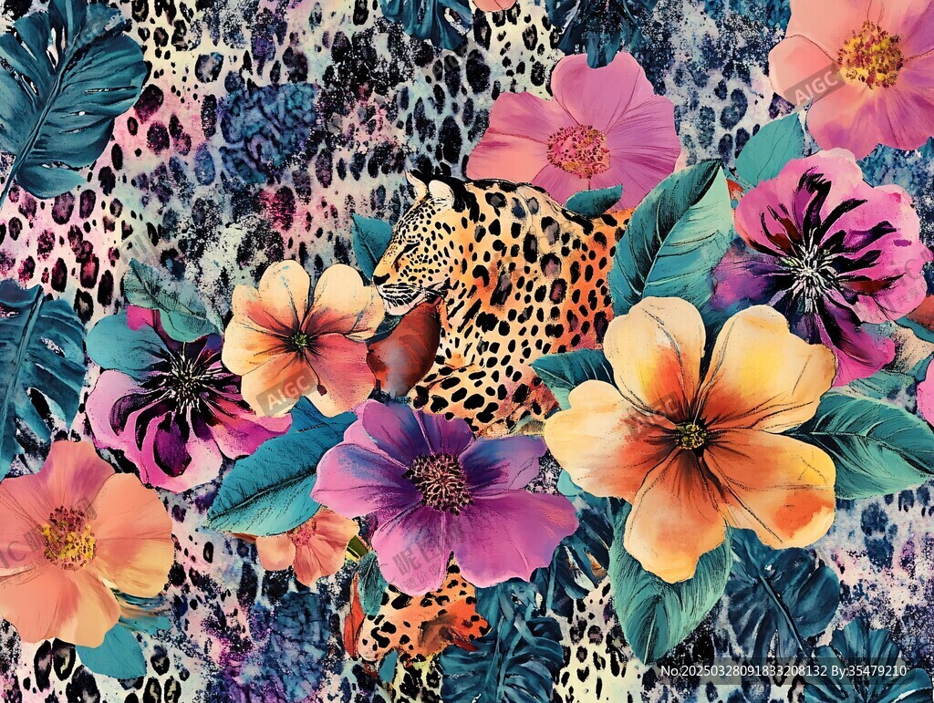 豹紋花卉圖案的夢幻組合