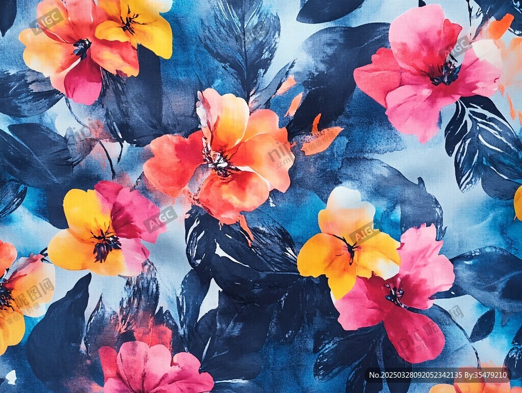 水彩花卉圖案