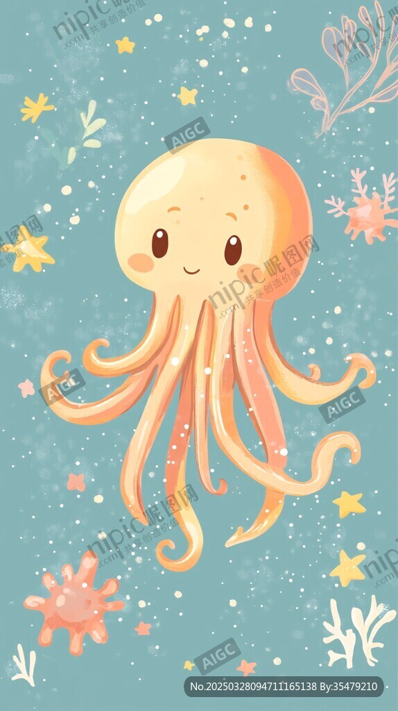 可爱章鱼的梦幻海底世界 可爱章鱼的梦幻海底世界