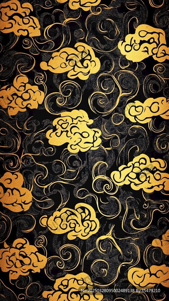 金色云紋中式華麗背景圖