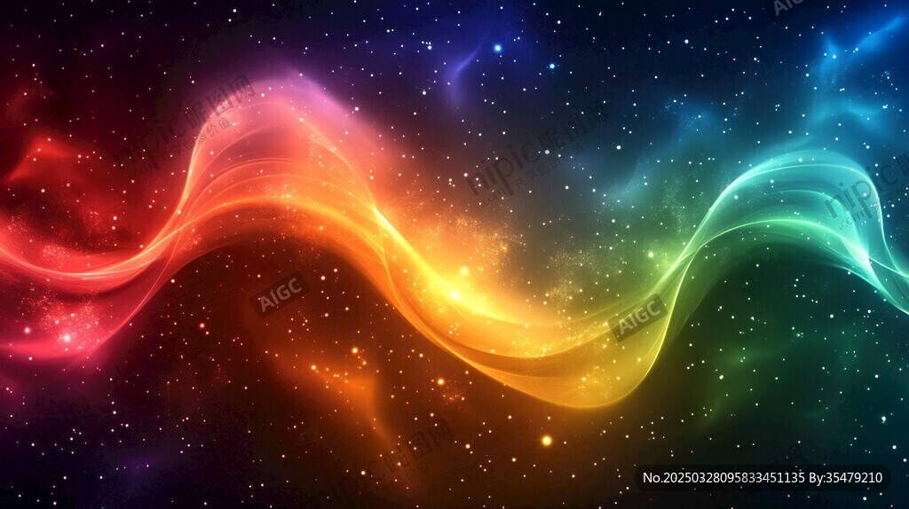 夢幻炫彩宇宙波浪背景