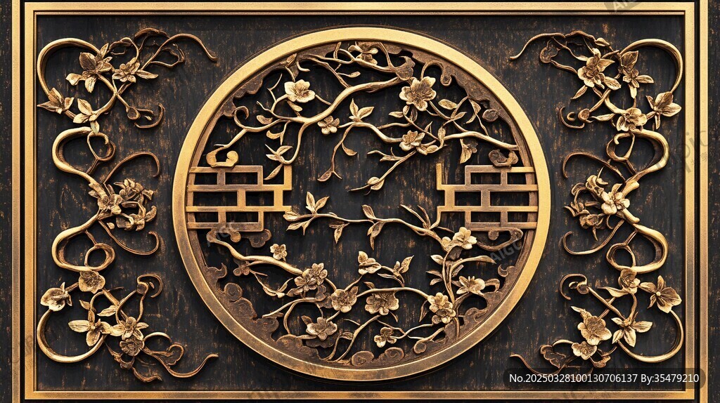 中式古典雕花裝飾藝術品