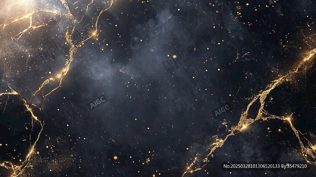 夢幻星空金色紋理背景圖