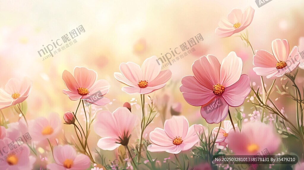 夢(mèng)幻粉色花海浪漫綻放