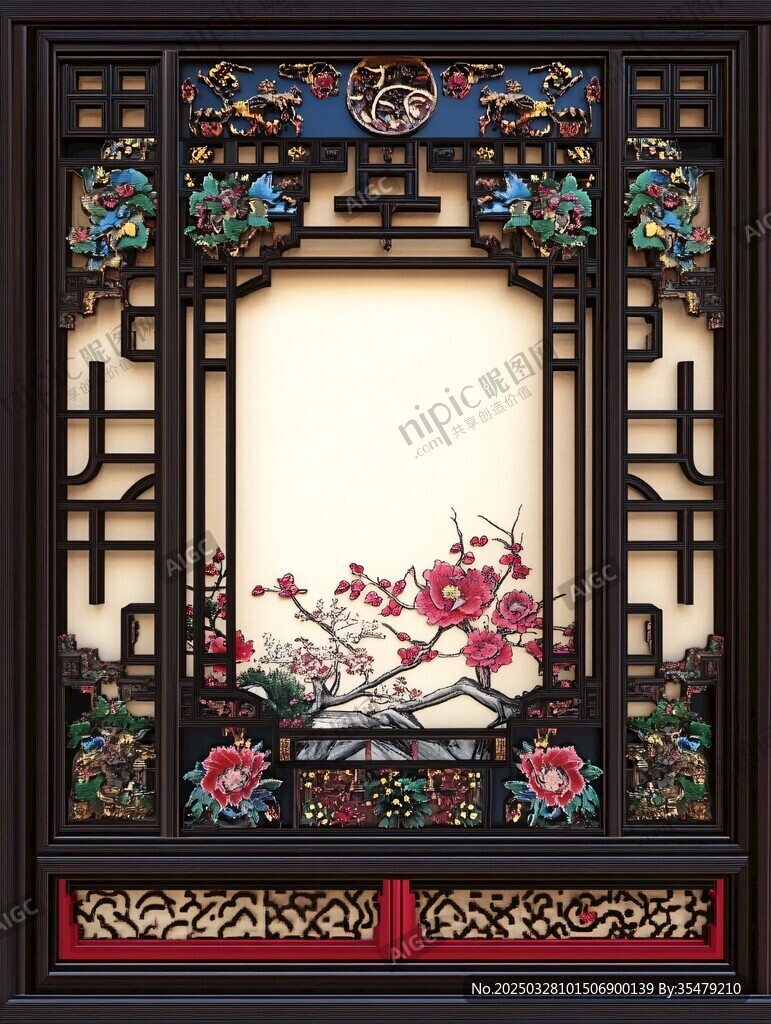中式雕花窗欞 典雅古韻