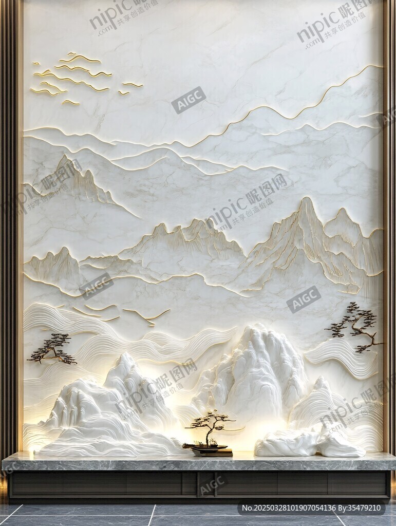 山水玉雕背景墻藝術(shù)之美