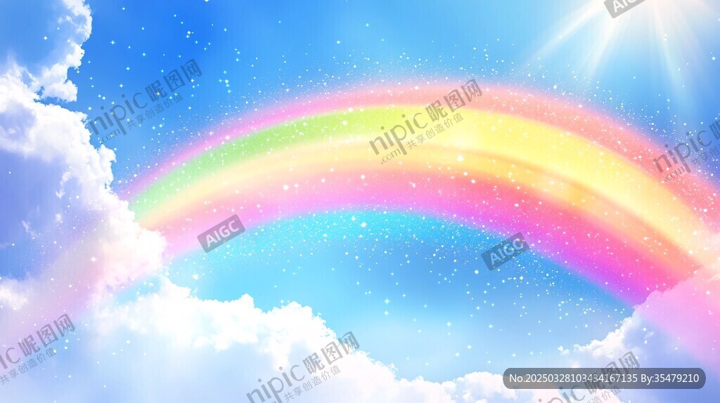 夢(mèng)幻天空中的絢麗彩虹