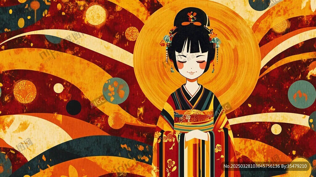 古風(fēng)唐裝少女夢(mèng)幻插畫(huà)