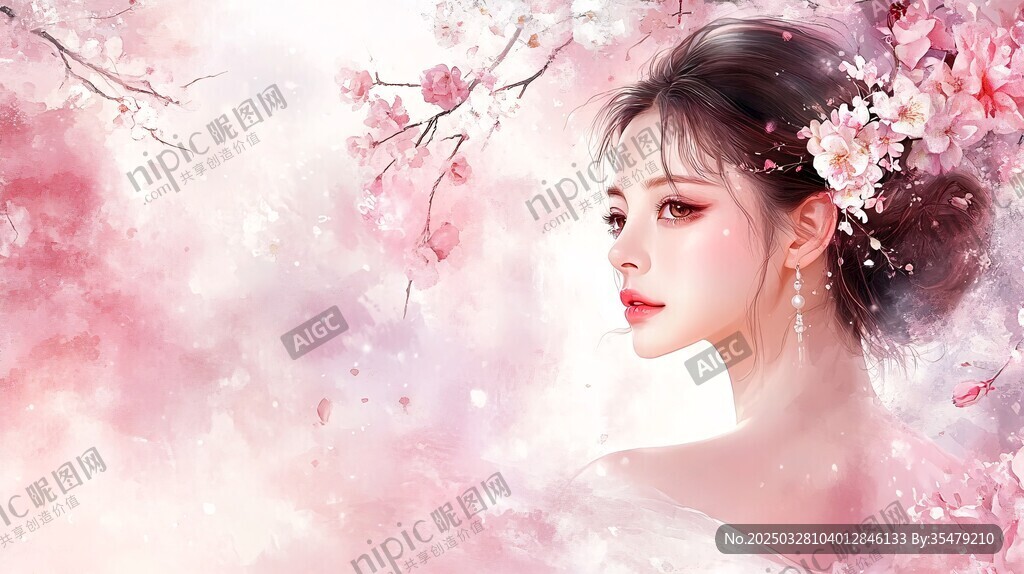 桃花美人 盡顯古典風姿