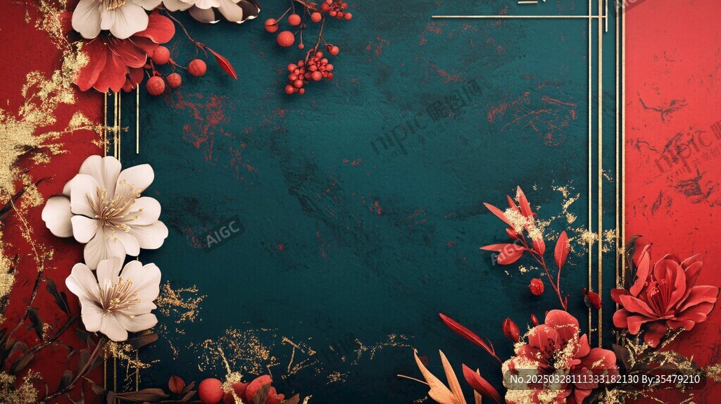 中式花卉背景 典雅大氣