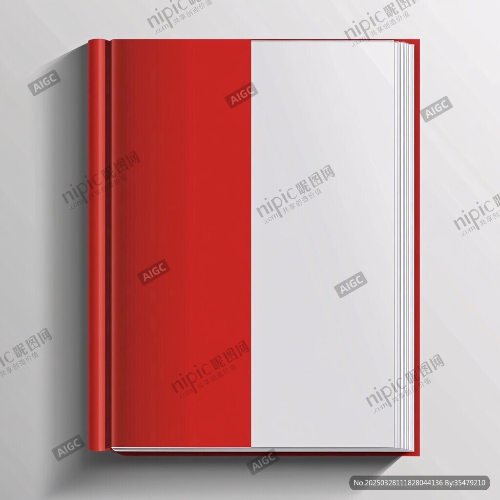 紅白配色精裝書籍展示