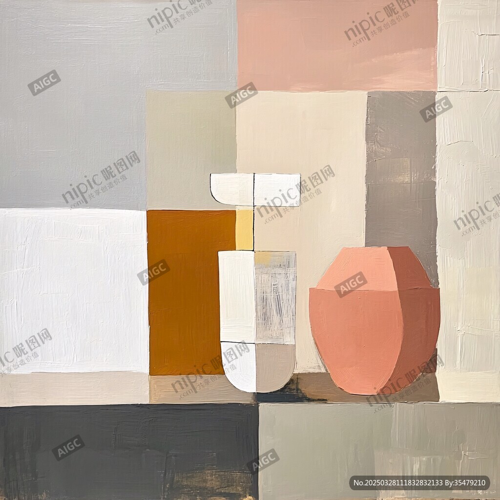 幾何風(fēng)格靜物抽象藝術(shù)畫