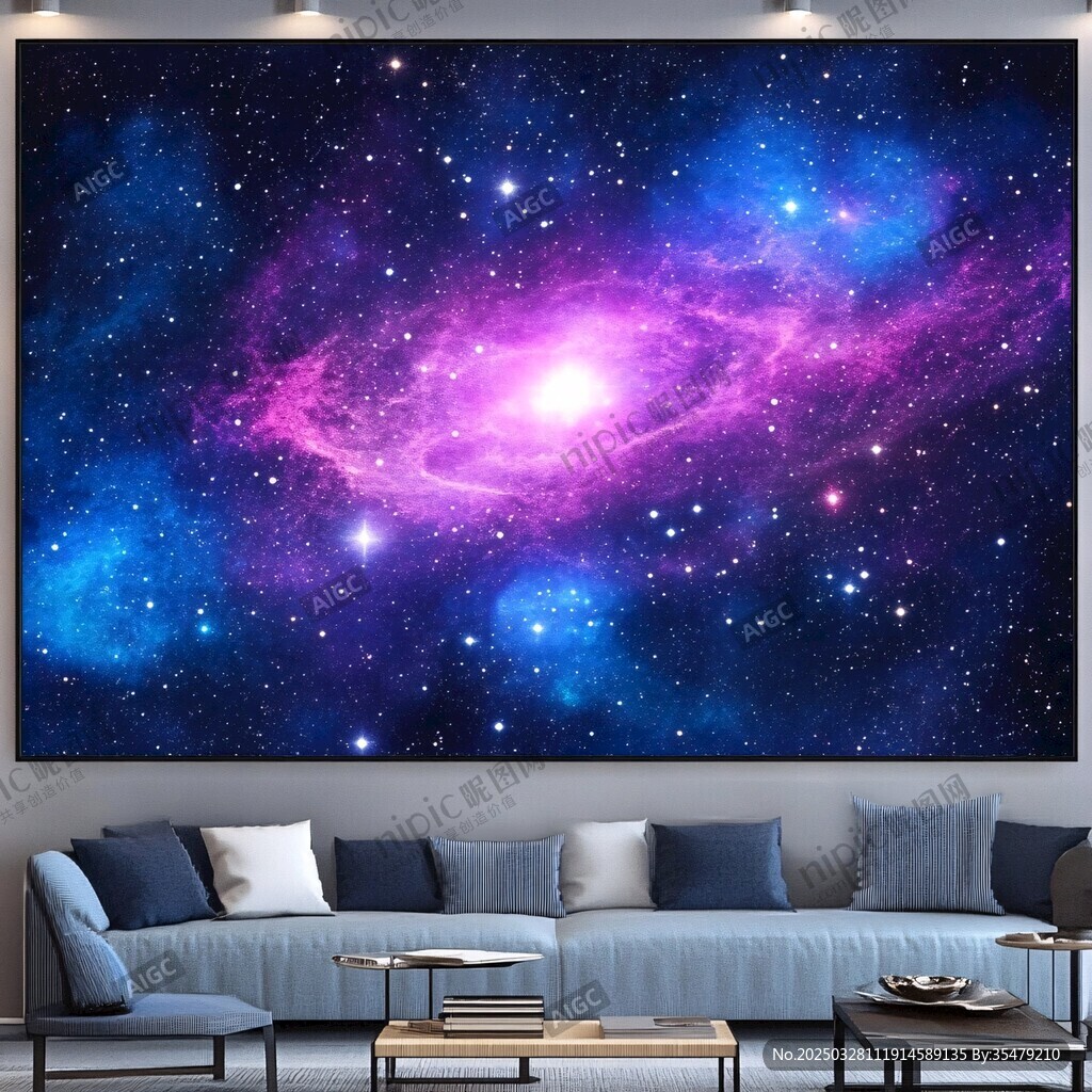 夢幻星空壁畫裝飾客廳