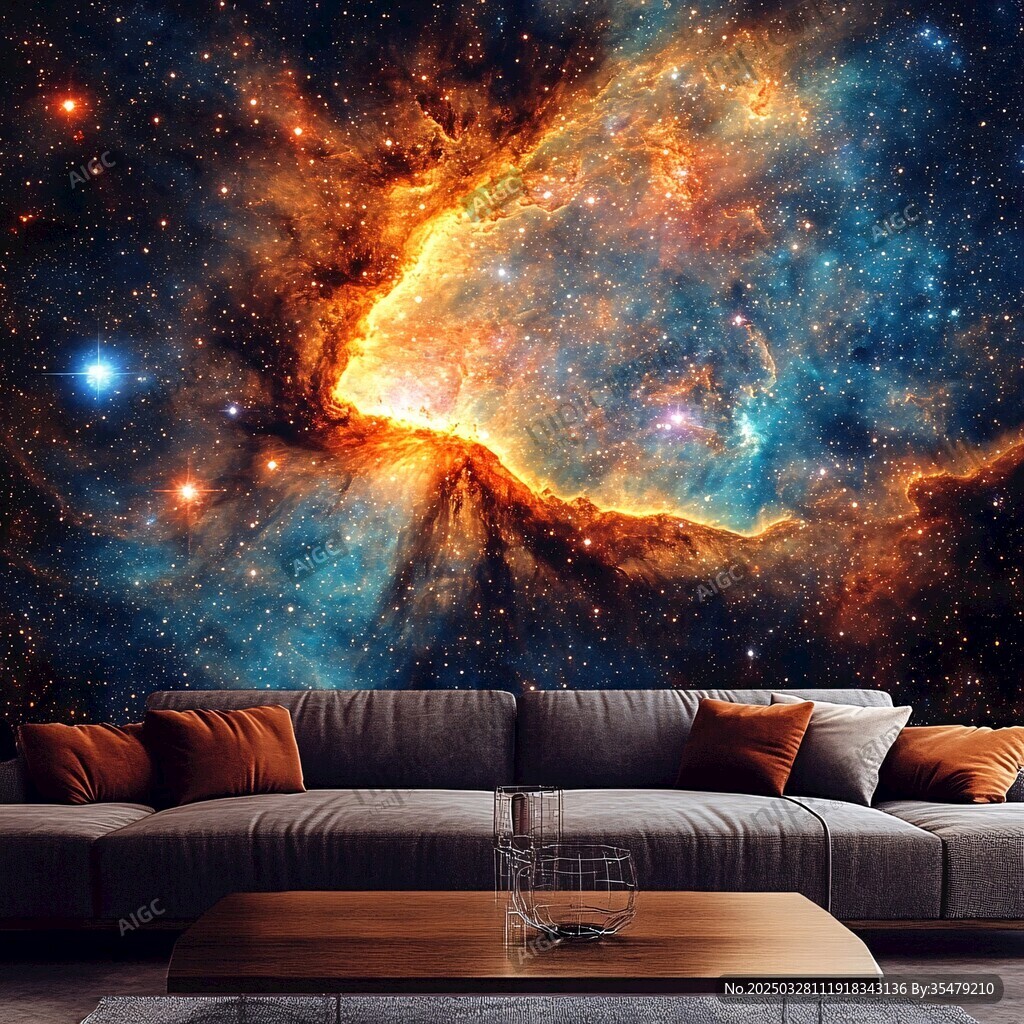 夢(mèng)幻宇宙星空客廳背景墻
