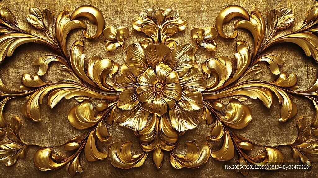 金色雕花裝飾 奢華藝術風