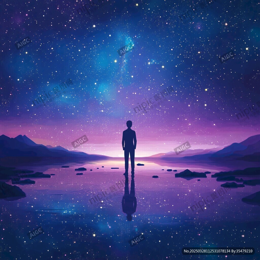 星空下的孤獨(dú)身影