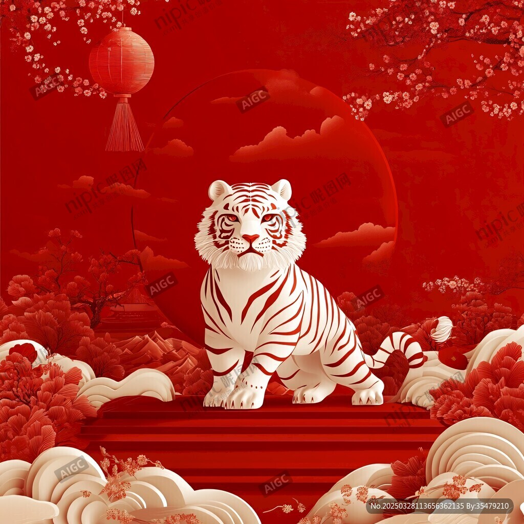 瑞虎賀歲 喜慶中國風畫面