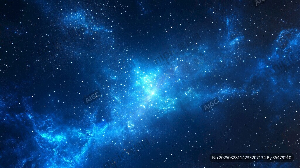 夢(mèng)幻藍(lán)色星空宇宙背景圖