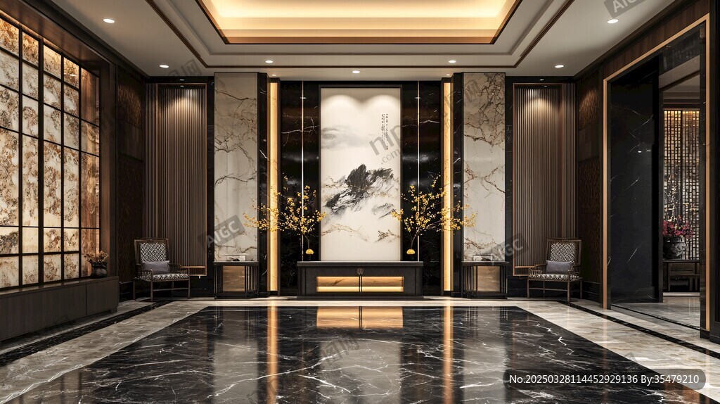 奢華中式風(fēng)格大廳空間