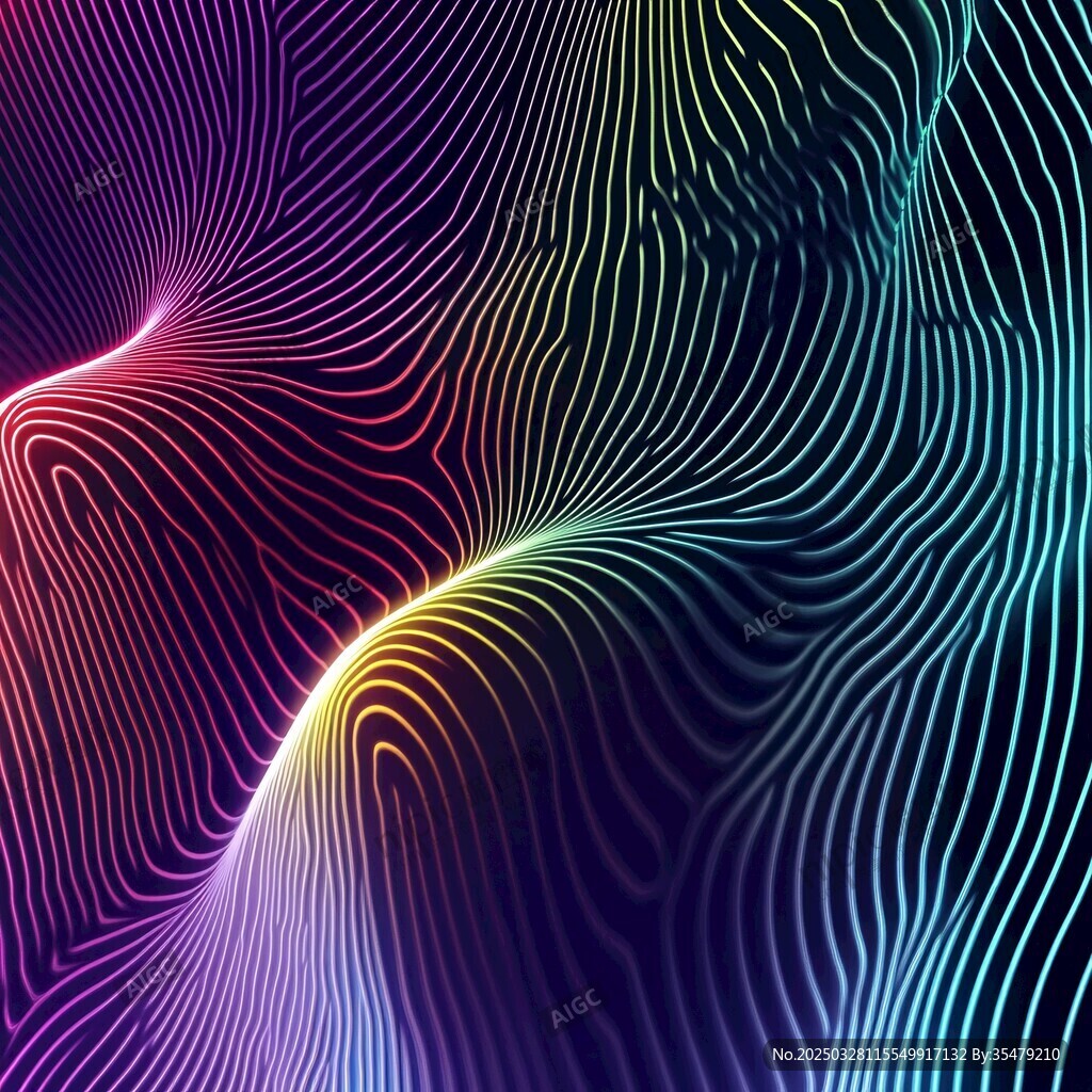 炫彩線條構成的動感抽象背景