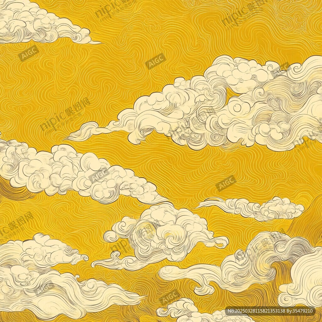 中式古風祥云背景圖案