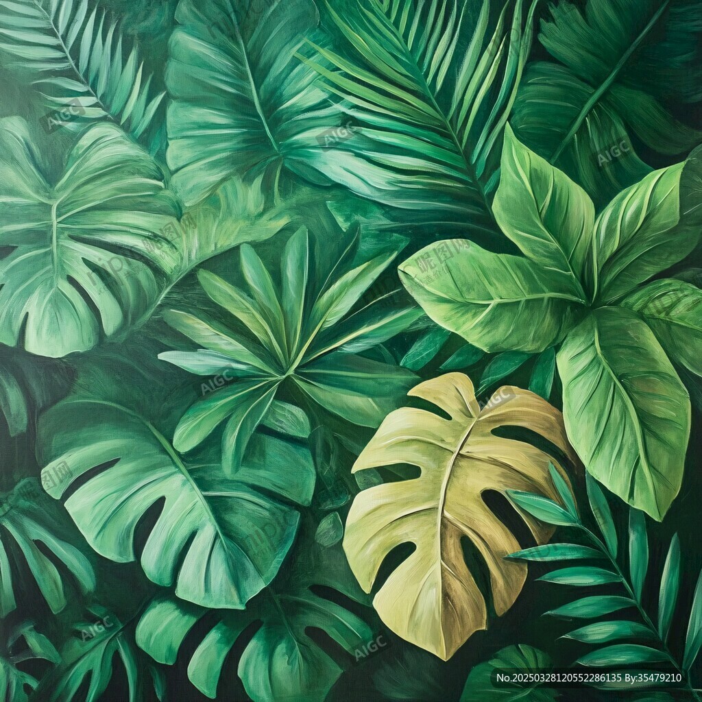 熱帶綠植背景圖